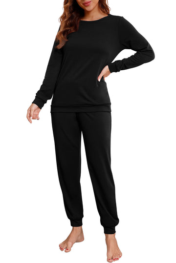 Womens Pajama Set Long Sleeve Sleepwear  With Pockets
